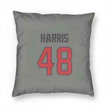 Gray Houston Texans Christian Harris   Pillow Cover (18 X 18)