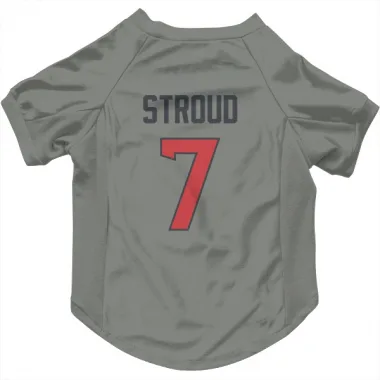 Gray Houston Texans C.J. Stroud   Dog & Cat Pet Jersey