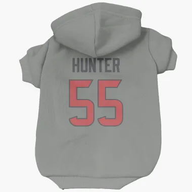 Gray Houston Texans Danielle Hunter   Dog & Cat Pet Hoodie