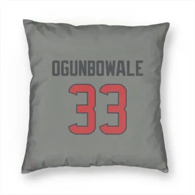 Gray Houston Texans Dare Ogunbowale   Pillow Cover (18 X 18)