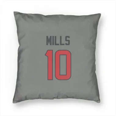 Gray Houston Texans Davis Mills   Pillow Cover (18 X 18)