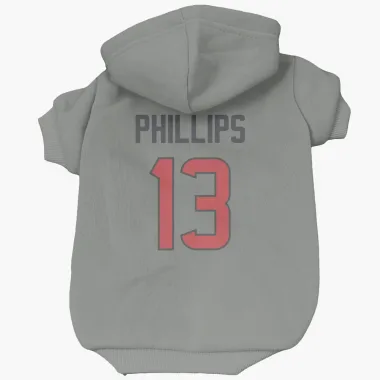 Gray Houston Texans Del'Shawn Phillips   Dog & Cat Pet Hoodie