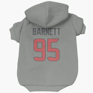 Gray Houston Texans Derek Barnett   Dog & Cat Pet Hoodie