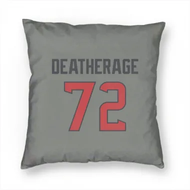 Gray Houston Texans Dylan Deatherage   Pillow Cover (18 X 18)