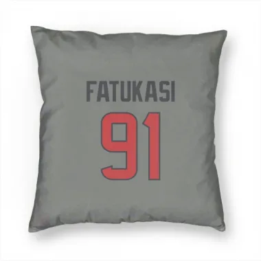 Gray Houston Texans Folorunso Fatukasi   Pillow Cover (18 X 18)