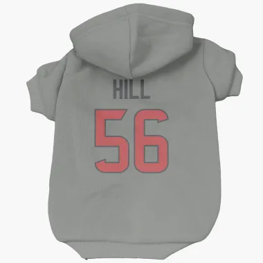 Gray Houston Texans Jamal Hill   Dog & Cat Pet Hoodie