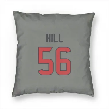 Gray Houston Texans Jamal Hill   Pillow Cover (18 X 18)