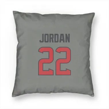 Gray Houston Texans Jawhar Jordan   Pillow Cover (18 X 18)