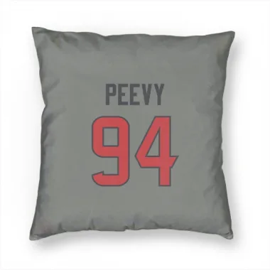 Gray Houston Texans Jayden Peevy   Pillow Cover (18 X 18)