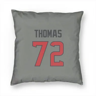 Gray Houston Texans Jaylon Thomas   Pillow Cover (18 X 18)