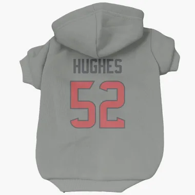 Gray Houston Texans Jerry Hughes   Dog & Cat Pet Hoodie