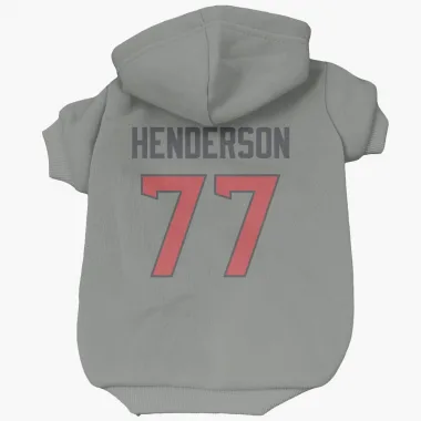 Gray Houston Texans LaDarius Henderson   Dog & Cat Pet Hoodie