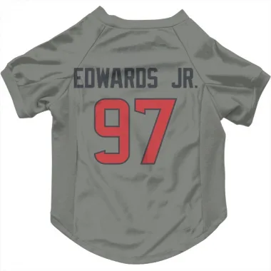 Gray Houston Texans Mario Edwards Jr.   Dog & Cat Pet Jersey