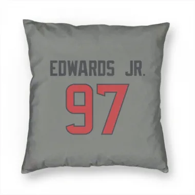 Gray Houston Texans Mario Edwards Jr.   Pillow Cover (18 X 18)