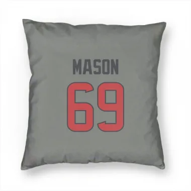 Gray Houston Texans Shaq Mason   Pillow Cover (18 X 18)