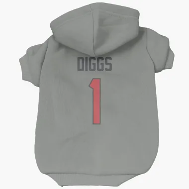 Gray Houston Texans Stefon Diggs   Dog & Cat Pet Hoodie