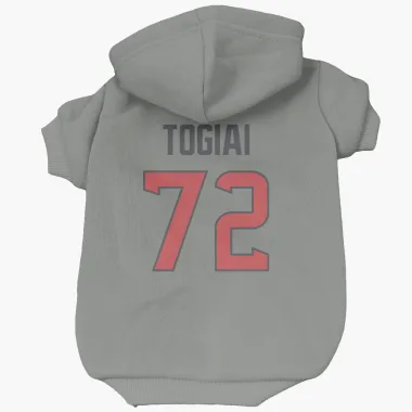 Gray Houston Texans Tommy Togiai   Dog & Cat Pet Hoodie