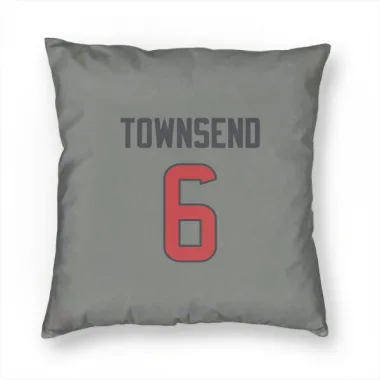 Gray Houston Texans Tommy Townsend   Pillow Cover (18 X 18)