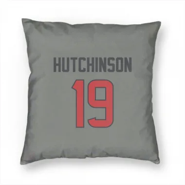 Gray Houston Texans Xavier Hutchinson   Pillow Cover (18 X 18)