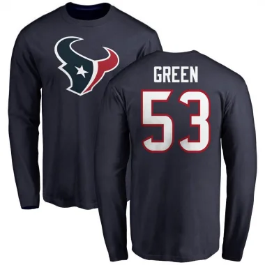 Green Men's Kendrick Green Houston Texans Logo Long Sleeve T-Shirt - Navy