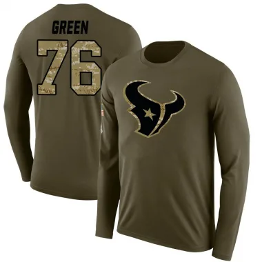 Green Men's Kenyon Green Houston Texans Salute to Service Sideline Olive Long Sleeve T-Shirt