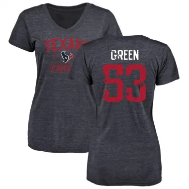 Green Women's Kendrick Green Houston Texans Navy Distressed V-Neck T-Shirt