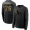 Green Youth Kenyon Green Houston Texans Black 2020 Salute To Service Sideline Performance Long Sleeve T-Shirt