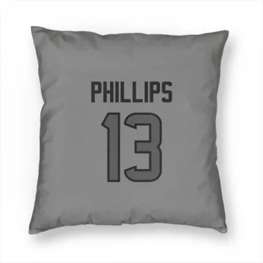 Houston Texans Del'Shawn Phillips  Silver Pillow Cover (18 X 18)