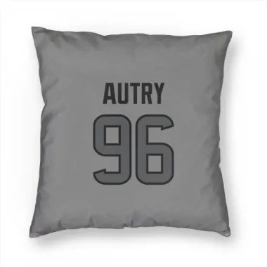 Houston Texans Denico Autry  Silver Pillow Cover (18 X 18)