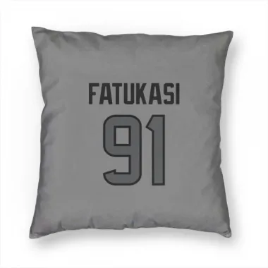 Houston Texans Folorunso Fatukasi  Silver Pillow Cover (18 X 18)