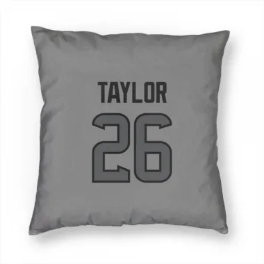 Houston Texans J.J. Taylor  Silver Pillow Cover (18 X 18)