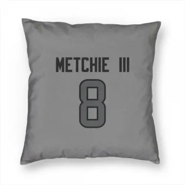 Houston Texans John Metchie III  Silver Pillow Cover (18 X 18)