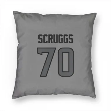 Houston Texans Juice Scruggs  Silver Pillow Cover (18 X 18)