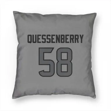 Houston Texans Scott Quessenberry  Silver Pillow Cover (18 X 18)