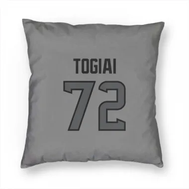 Houston Texans Tommy Togiai  Silver Pillow Cover (18 X 18)