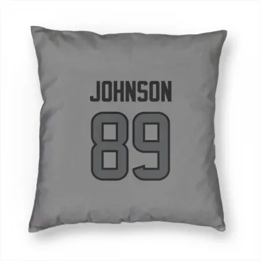 Houston Texans Xavier Johnson  Silver Pillow Cover (18 X 18)