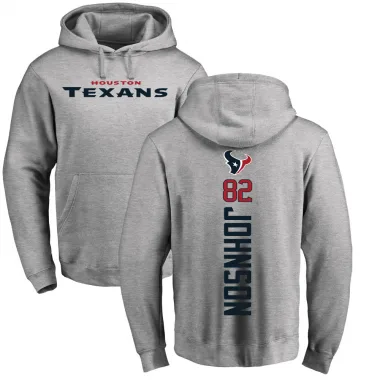 Men's Diontae Johnson Houston Texans Pro Line Ash Backer Pullover Hoodie