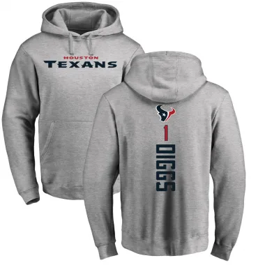 Men's Stefon Diggs Houston Texans Pro Line Ash Backer Pullover Hoodie