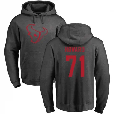 Men's Tytus Howard Houston Texans Pro Line by Branded Ash One Color Pullover Hoodie