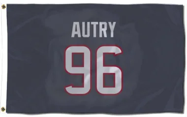 Navy Houston Texans Denico Autry   Flag (3 X 5)