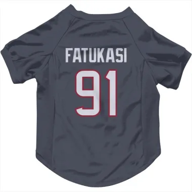 Navy Houston Texans Folorunso Fatukasi   Dog & Cat Pet Jersey