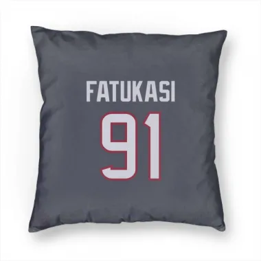 Navy Houston Texans Folorunso Fatukasi   Pillow Cover (18 X 18)