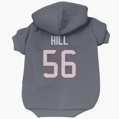 Navy Houston Texans Jamal Hill   Dog & Cat Pet Hoodie