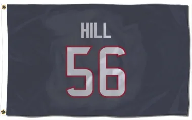 Navy Houston Texans Jamal Hill   Flag (3 X 5)