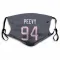 Navy Houston Texans Jayden Peevy   Face Mask