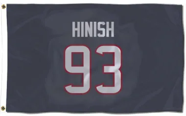 Navy Houston Texans Kurt Hinish   Flag (3 X 5)