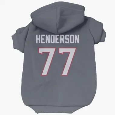 Navy Houston Texans LaDarius Henderson   Dog & Cat Pet Hoodie