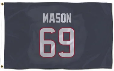 Navy Houston Texans Shaq Mason   Flag (3 X 5)