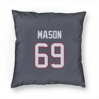 Navy Houston Texans Shaq Mason   Pillow Cover (18 X 18)