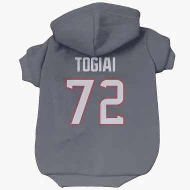 Navy Houston Texans Tommy Togiai   Dog & Cat Pet Hoodie